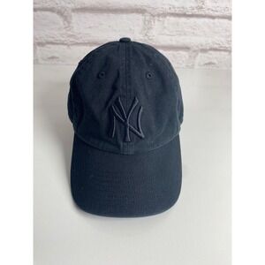 '47 Brand New York Yankees Clean Up Hat Cap Black Tonal Strapback MLB Dad Hat
